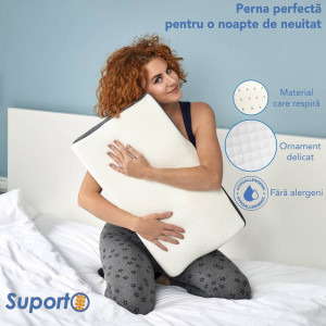 Suporto Set 4x perne cu suport pentru gat din spuma cu memorie
