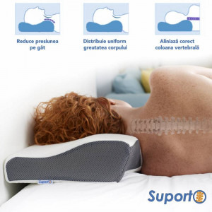 Suporto Set 4x perne cu suport pentru gat din spuma cu memorie