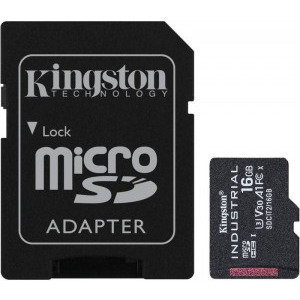 Kingston MicroSDHC Industrial Class 10 UHS-I 16GB + Adaptor