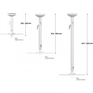 Multibrackets Suport de tavan HD 620 - 800 mm alb