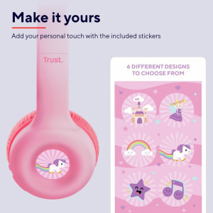 Trust On-Ear, Nouna Wireless Pink
