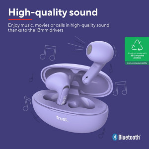 Trust In-Ear, Yavi Bluetooth ENC earbuds Purple