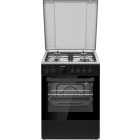 Aragaz Heinner HFSC-S66FDCC-IBK, 4 arzatoare, Mixt, Autocuratare catalitica, Dispozitiv de siguranta, Grill, 60 cm, Negru