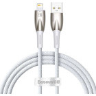 Cablu de date / adaptor Baseus Glimmer, USB Male la Lightning Male, 1 m, White