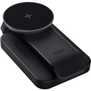 Trust 3-in-1, Viro, Wireless Magnetic Charge Stand pentru iPhone, Apple Watch si AirPods, Black