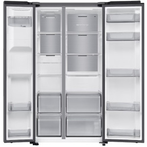 Samsung RS70F64KDTEO, 640 L, Clasa D, Full No Frost, Digital Inverter, All Around Cooling, SpaceMax, Metal Cooling, AI Energy, SmartThings, Dozator de apa & gheata, Control electronic, 178 cm, Argintiu