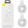 Cablu de date / adaptor Baseus Simple Wisdom, TZCALZJ-02, USB la Lightning, 1.5 m, White (Set 2 Bucati)