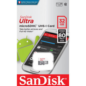 SanDisk Ultra Android microSDHC 32GB UHS-I Clasa 10 80 MB/s
