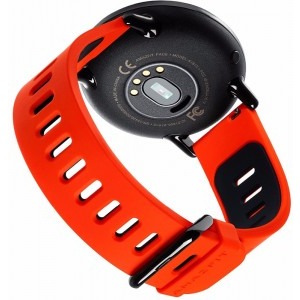Amazfit Pace, negru, curea silicon rosu-negru, Bluetooth, GPS si senzor HR