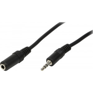 Cablu audio Logilink Jack 3.5 mm Male - Jack 3.5 mm Female, 10m, negru