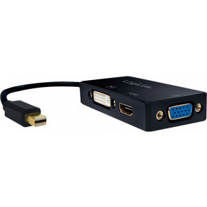 Logilink 1x Mini DisplayPort Male - 1x HDMI Female + 1x DVI Female + 1x VGA Female, negru