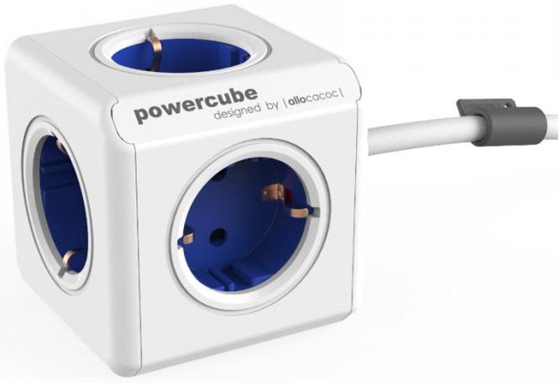 Priza/prelungitor Allocacoc PowerCube Extended, 5x Schuko, Blue