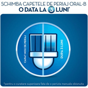 Oral-B Periuta de dinti electrica PRO 2 2000 Cross Action, 40000 pulsatii/min, 8800 oscilatii/min, Curatare 3D, 2 programe, 1 capat, Alb/Albastru