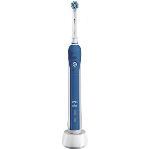 Oral-B Periuta de dinti electrica PRO 2 2000 Cross Action, 40000 pulsatii/min, 8800 oscilatii/min, Curatare 3D, 2 programe, 1 capat, Alb/Albastru