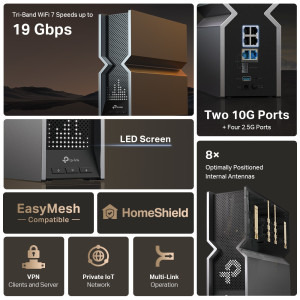 TP-LINK 10Gigabit ARCHER BE800 Tri-Band WiFi 7