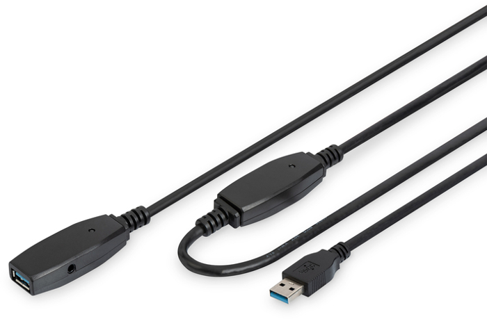 Cablu periferice DIGITUS Extensie USB 3.0 Male tip A - USB 3.0 Female tip A, 10m, negru