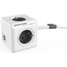 Priza/prelungitor Allocacoc PowerCube Extended 1.5m, 2x USB, 4x Schuko, Grey