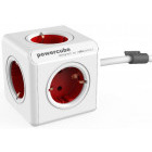 Priza/prelungitor Allocacoc PowerCube Extended 1.5m, 5x Schuko, Red
