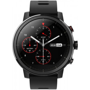 Xiaomi Amazfit Stratos, negru, curea silicon, negru, Wi-Fi, Bluetooth, GPS, rezistent la apa, senzor HR, perfect pentru fitness