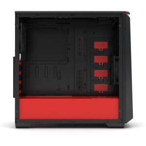 Phanteks Eclipse P400 Tempered Glass Black/Red