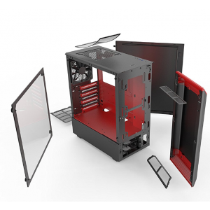 Phanteks Eclipse P300 Tempered Glass Black/Red
