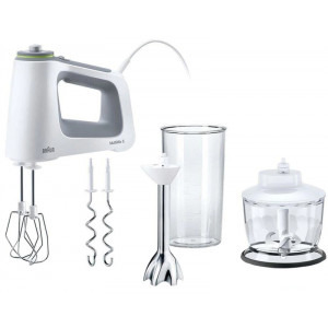 Braun Mixer de mana HM5137WH, 750W, 0.5 L / 0.6L, Alb/Gri