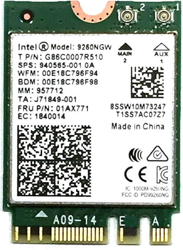 Placa de retea wireless Intel Dual Band Wireless-AC 9260 2x2 + Bluetooth, Bulk