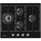 Plita incorporabila Heinner HBH-M452IWFGBK, Gaz, 4 arzatoare, Aprindere electrica integrata, Sistem de siguranta, Wok, 60 cm, Negru