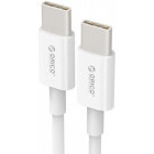 Cablu de date / adaptor Orico USB-C Male la USB-C Male, 1 m, White
