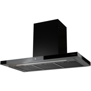 Hota Turbionaire decorativa TMA90WB, Putere de absorbtie 712 m3/h, Clasa A++, Iluminare LED, 90 cm, Negru