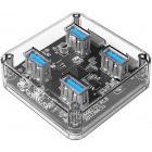 Hub USB Orico MH4U-U3-10, 4 porturi, USB 3.0, transparent
