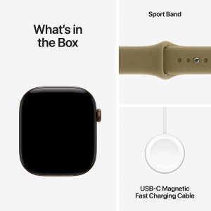Apple Watch Series 12, GPS, 46mm Carcasa Aluminium Dark Bronze, Olive Sport Band - S/M