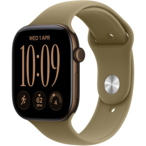 Apple Watch Series 12, GPS, 46mm Carcasa Aluminium Dark Bronze, Olive Sport Band - M/L