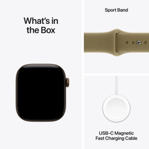 Apple Watch Series 12, Cellular, GPS, 42mm Carcasa Aluminium Dark Bronze, Olive Sport Band - S/M