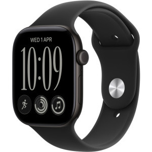 Apple Watch Series 12, Cellular, GPS, 46mm Carcasa Aluminium Black, Black Sport Band - M/L