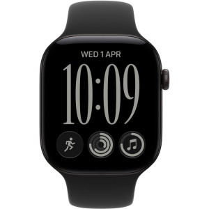 Apple Watch Series 12, Cellular, GPS, 46mm Carcasa Aluminium Black, Black Sport Band - M/L