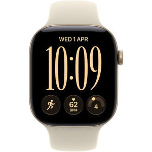 Apple Watch Series 12, GPS, 46mm Carcasa Aluminium Light Gold, Sand Sport Band - S/M