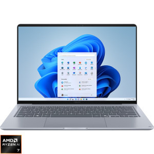 ASUS 14'' Zenbook 14 UX3480KA, WUXGA OLED, Procesor AMD Ryzen™ AI 7 345 (8M Cache, up to 4.60 GHz), 24GB LPDDR5X, 512GB SSD, AMD Radeon 840M, Win 11 Home, Arctic Blue