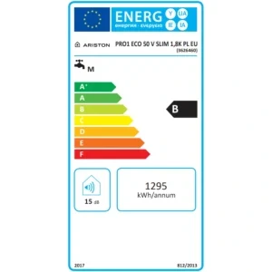 Ariston electric Pro 1 Eco Slim 50, 1800 W, 50 L, Alb