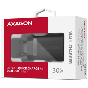 AXAGON ACU-PQ30, PD 3.0, 1x USB-C, 1x USB-A, 30 W, Negru