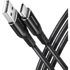 Cablu de date / adaptor AXAGON BUCM-AM15AB, USB-C Male la USB-A Male, 1.5m, QC 3.0, 60W, Negru