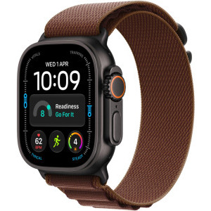Apple Watch Ultra 4, Cellular, 49mm Carcasa Titanium Black, Burgundy Alpine Loop - L
