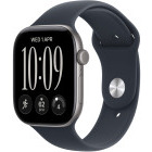 SmartWatch Apple Watch Series 12, GPS, 46mm Carcasa Aluminium Space Grey, Navy Blue Sport Band - M/L