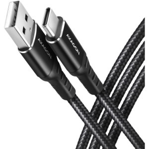 AXAGON BUCM-AM20AB, USB-C Male la USB Male, 2m, QC 3.0, 60W, Negru