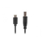 Cablu periferice Lanberg USB-C la USB-B 2.0, 3 m, Black