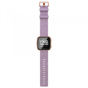 Fitbit Versa (Special Edition), curea textila, lavender woven, Accelerometru, Altimetru, Ambient light sensor, Giroscop, Heart Rate Sensor, SpO2 (pachetul include patru curele: curea mov M plus L si curea silicon negru M plus L)