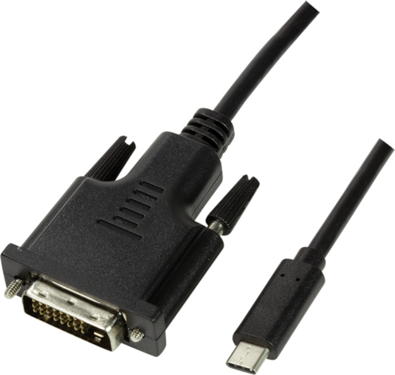 Cablu video Logilink USB Male tip C - DVI Male, 1.8m, negru