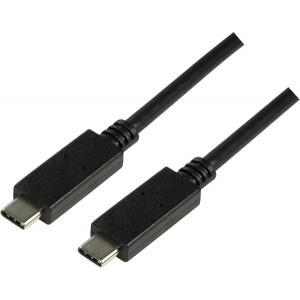 Cablu de date / adaptor Logilink USB-C Male la USB-C Male, 1 m, Black, amperaj maxim suportat 3A
