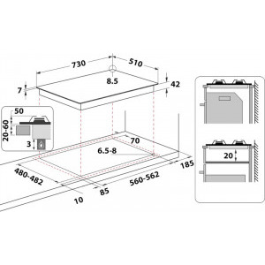 Whirlpool GMWL728IXL, Gaz, 5 zone gatit, Gratar fonta, 75 cm, Inox