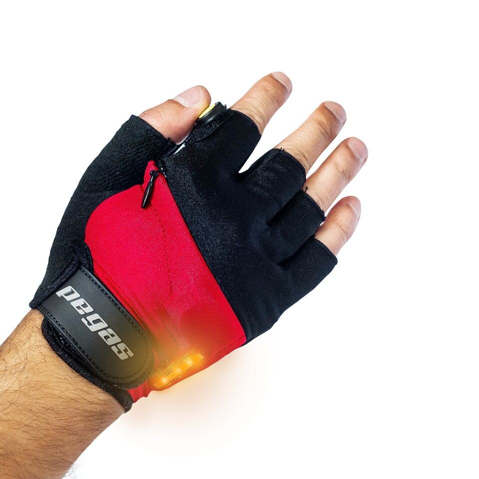 Pegas Manusi cu semnal led XXL Red